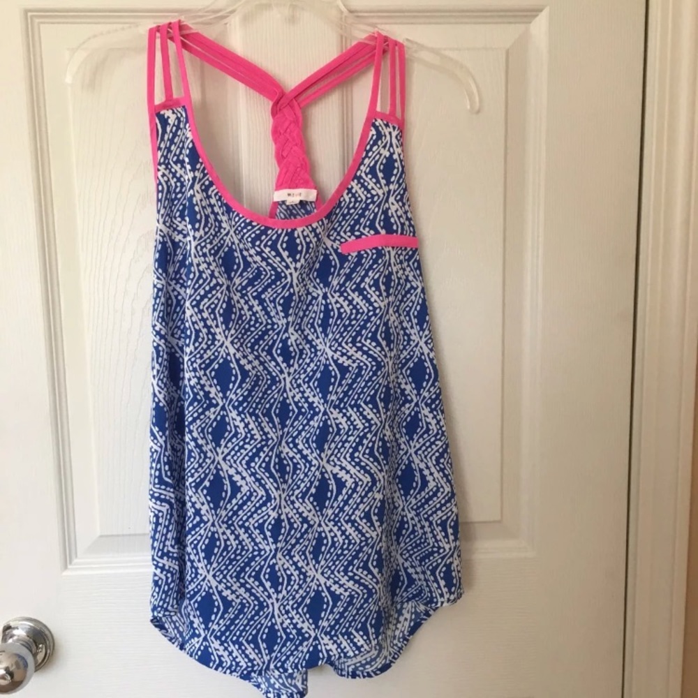 Brandy Melville blue and pink summer tank top